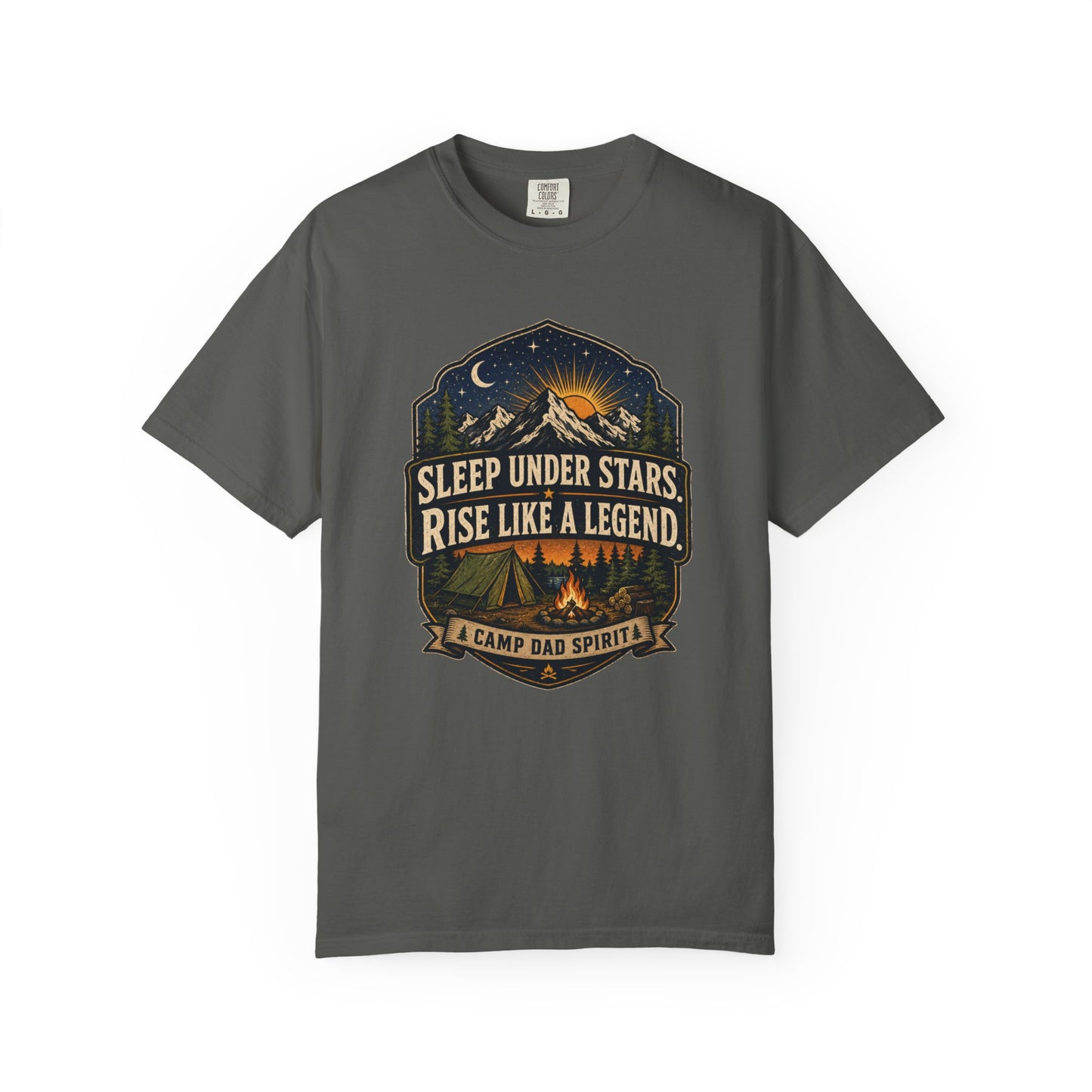 Camp Dad T-Shirt - Sleep Under Stars, Rise Like a Legend