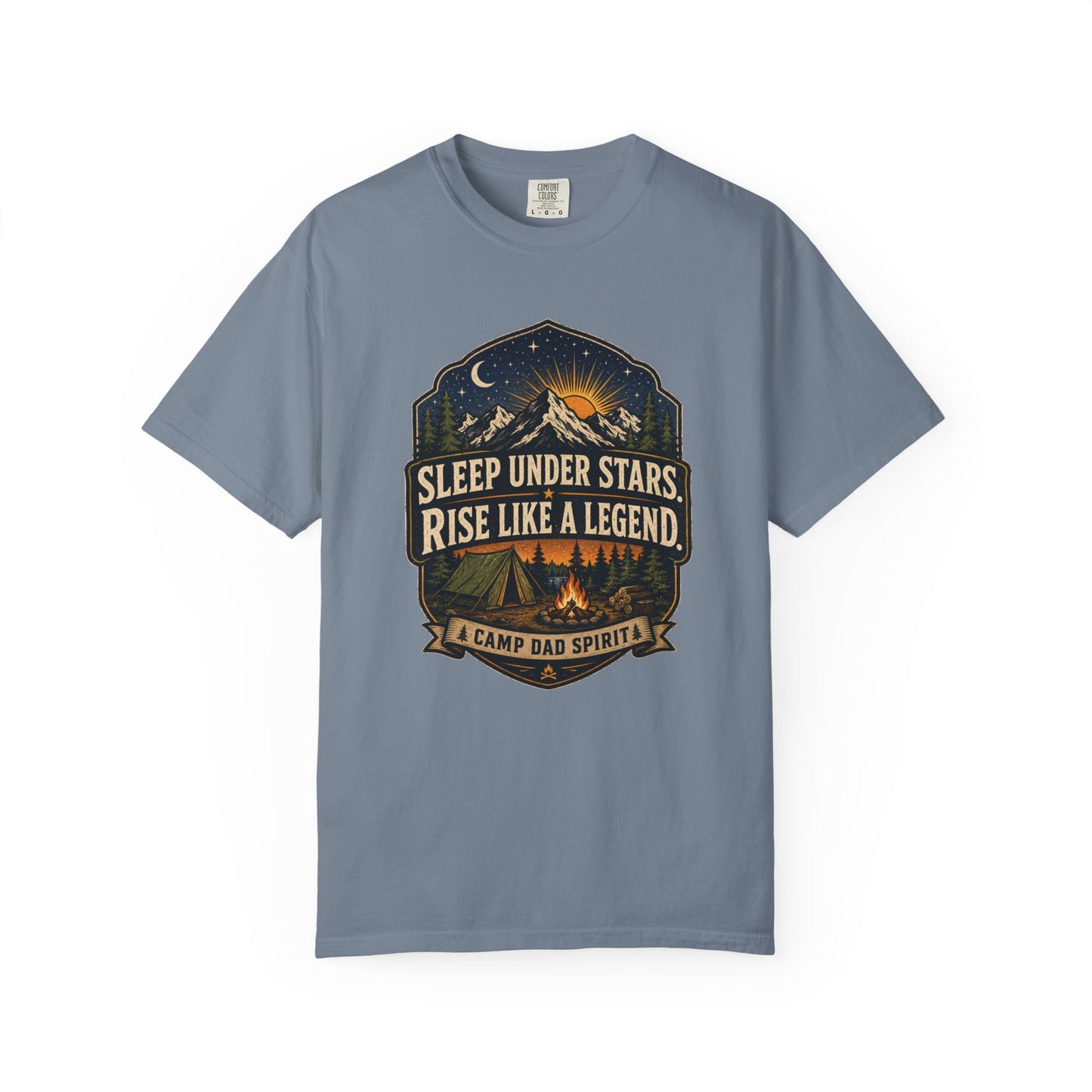 Camp Dad T-Shirt - Sleep Under Stars, Rise Like a Legend